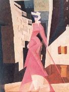lyonel feininger the lady in mauve oil painting